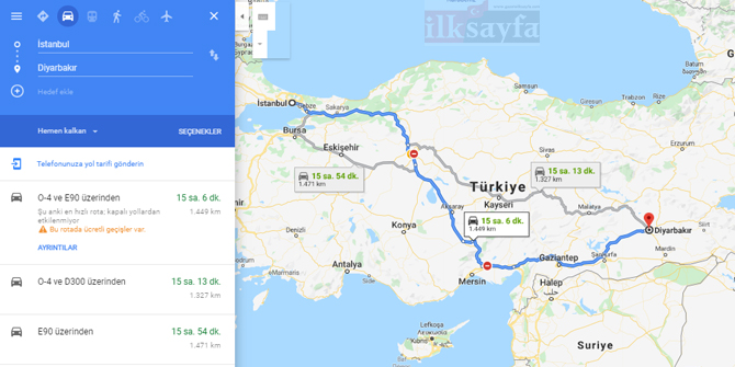 istanbul diyarbakir arasi kac km istanbul diyarbakir arasi kac saat istanbul diyarbakir yol tarifi istanbul diyarbakir