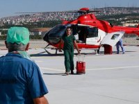 Ankara Şehir Hastanesine ambulans helikopterle ilk organ transferi