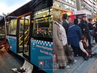 Ankara Kızılay'da korkutan otobüs kazası