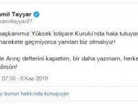 Şamil Tayyar'dan düşündüren Arınç tweeti