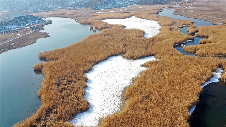 Ağrı Dağı Milli Parkı'ndaki sulak alanlar kısmen dondu galerisi resim 1