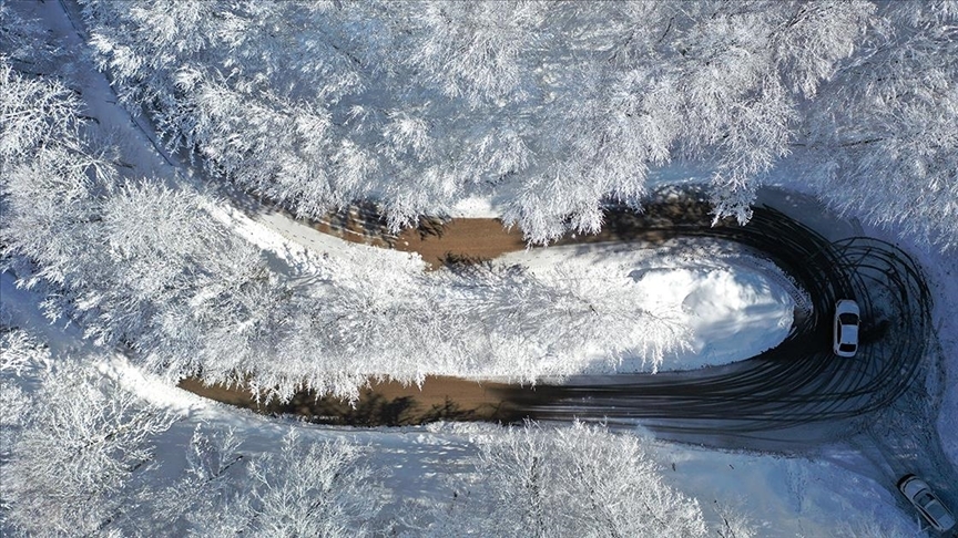 Samanlı Dağları'nda 'beyaz örtü' havadan görüntülendi galerisi resim 1