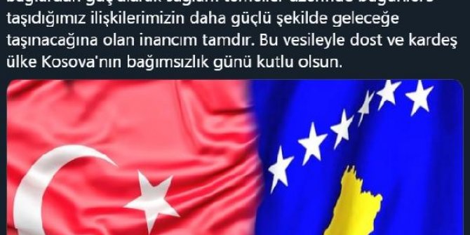 TBMM Başkanı Şentop, Kosova'nın bağımsızlık gününü kutladı