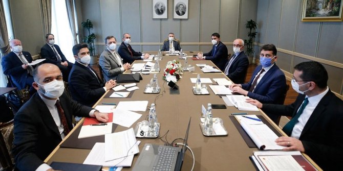 Cumhurbaşkanı Yardımcısı Oktay, bakanlar Gül ve Kurum ile TOBB Başkanı Hisarcıklıoğlu'nu kabul etti
