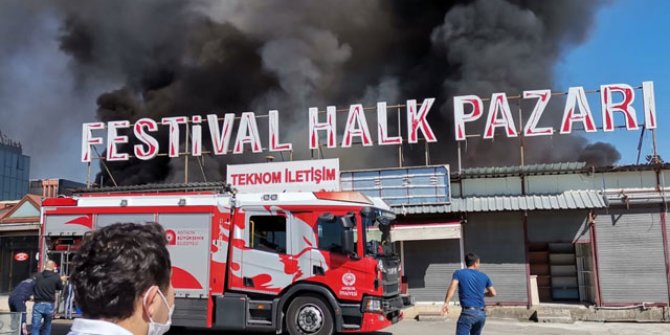 Antalya Festival Çarşısı'nda yangın