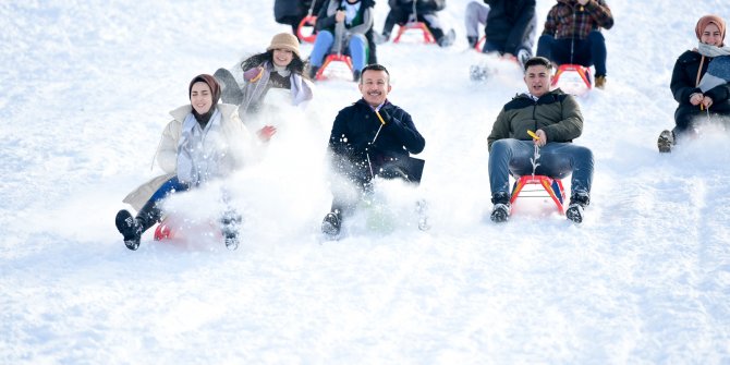 Altındağ Belediye Başkanı Asım Balcı Elmadağ Kayak Merkezi'ne gitti