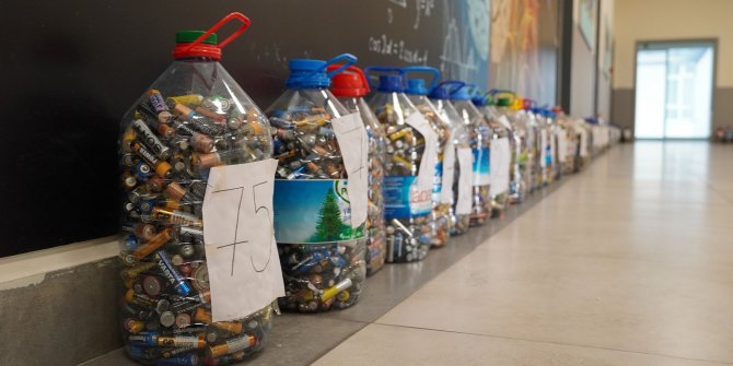 Keçiören Bilim ve Sanat Merkezi öğrencileri, 1.170 kilogram atık pil topladı