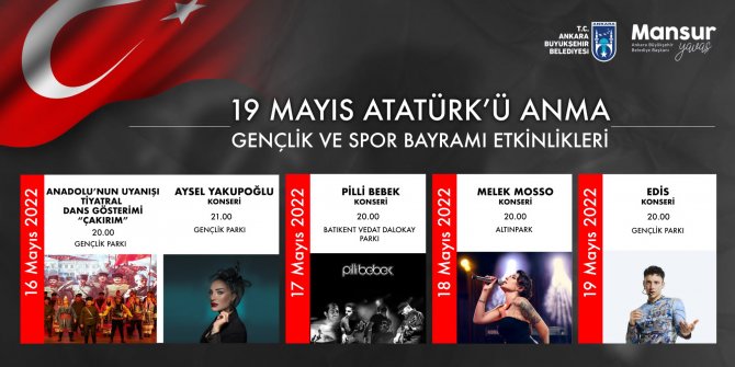 19 Mayıs Atatürk’ü Anma Gençlik ve Spor Bayramı Ankara'da etkinliklerle kutlanacak