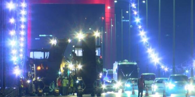 Bakan Karaismailoğlu, FSM Köprüsü'ndeki asfalt bakım çalışmasını inceledi