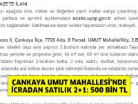 Çankaya Umut Mahallesi’nde icradan satılık 2+1 daire