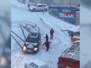 Ankara'da kar kazaları kamerada